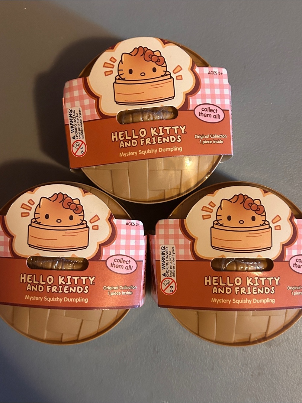 Hello Kitty Mystery Squishy Dumplings Lot of 3 SEALED